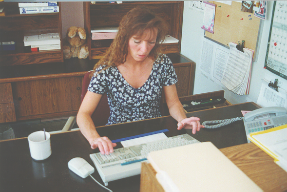 Woman Working on a Computer